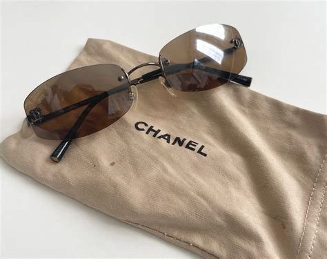 chanel brown rimless sunglasses|chanel rimless sunglasses women.